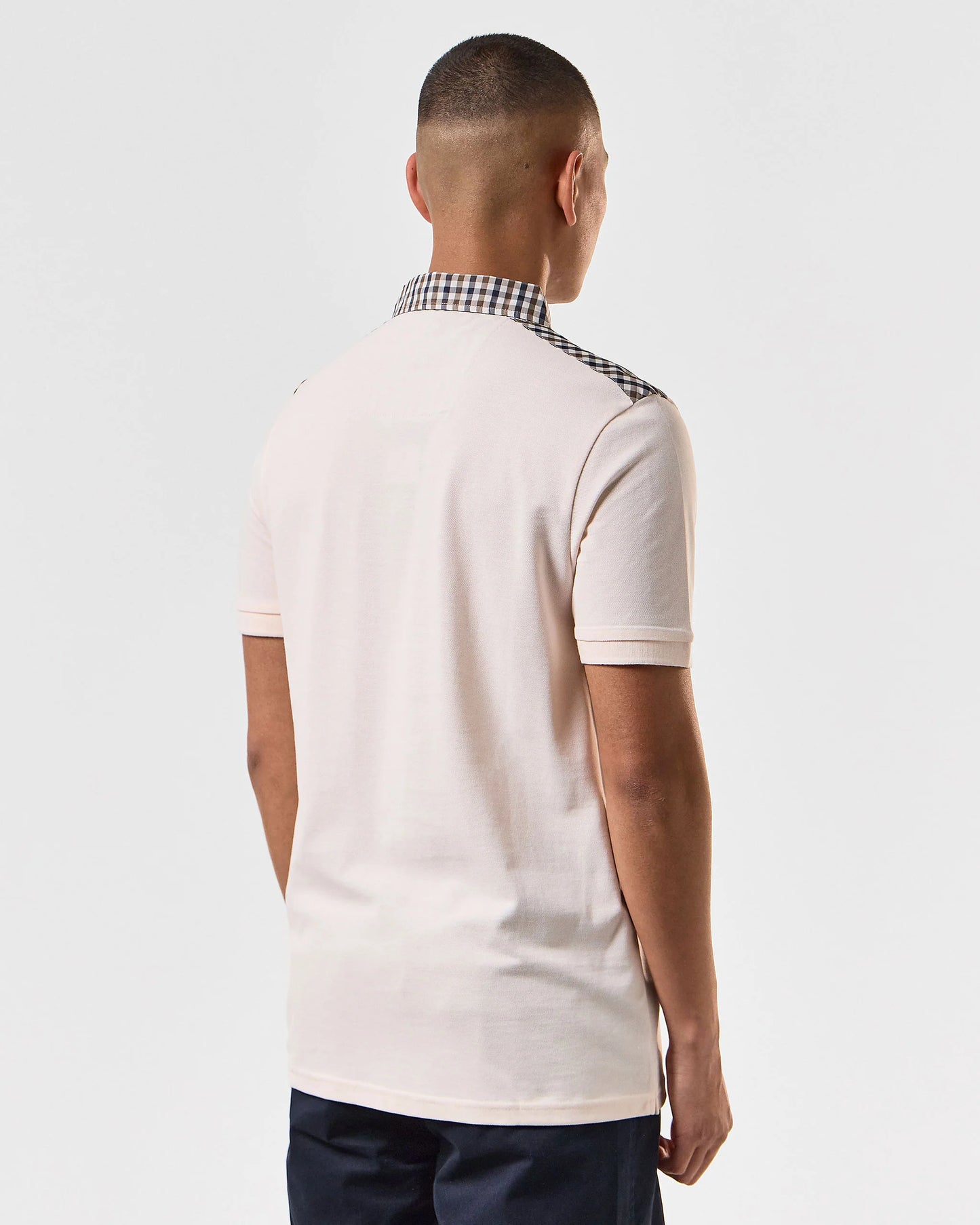 Weekend Offender - Costa Mid Check Polo Shirt Alabaster