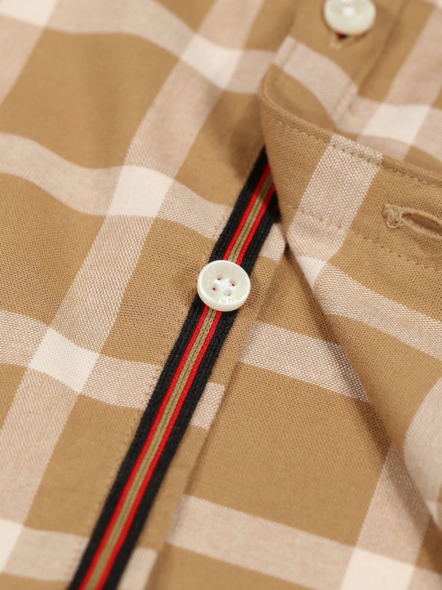 Luke 1977 - Cambridge S/S Shirt Caramel / Ecru