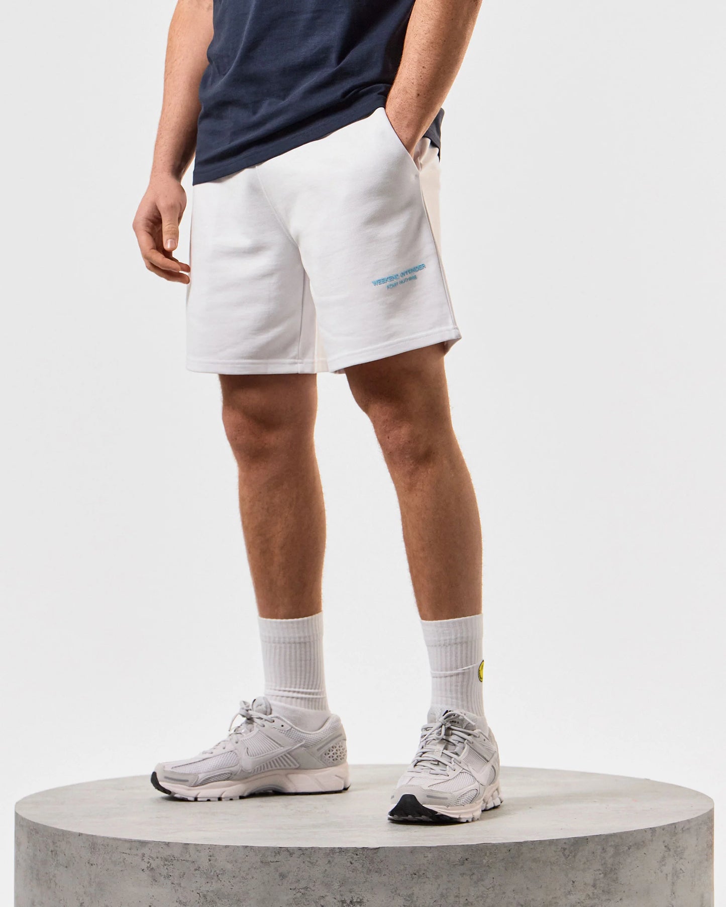 Weekend Offender - Mytros Jogger Short White / Saltwater Blue