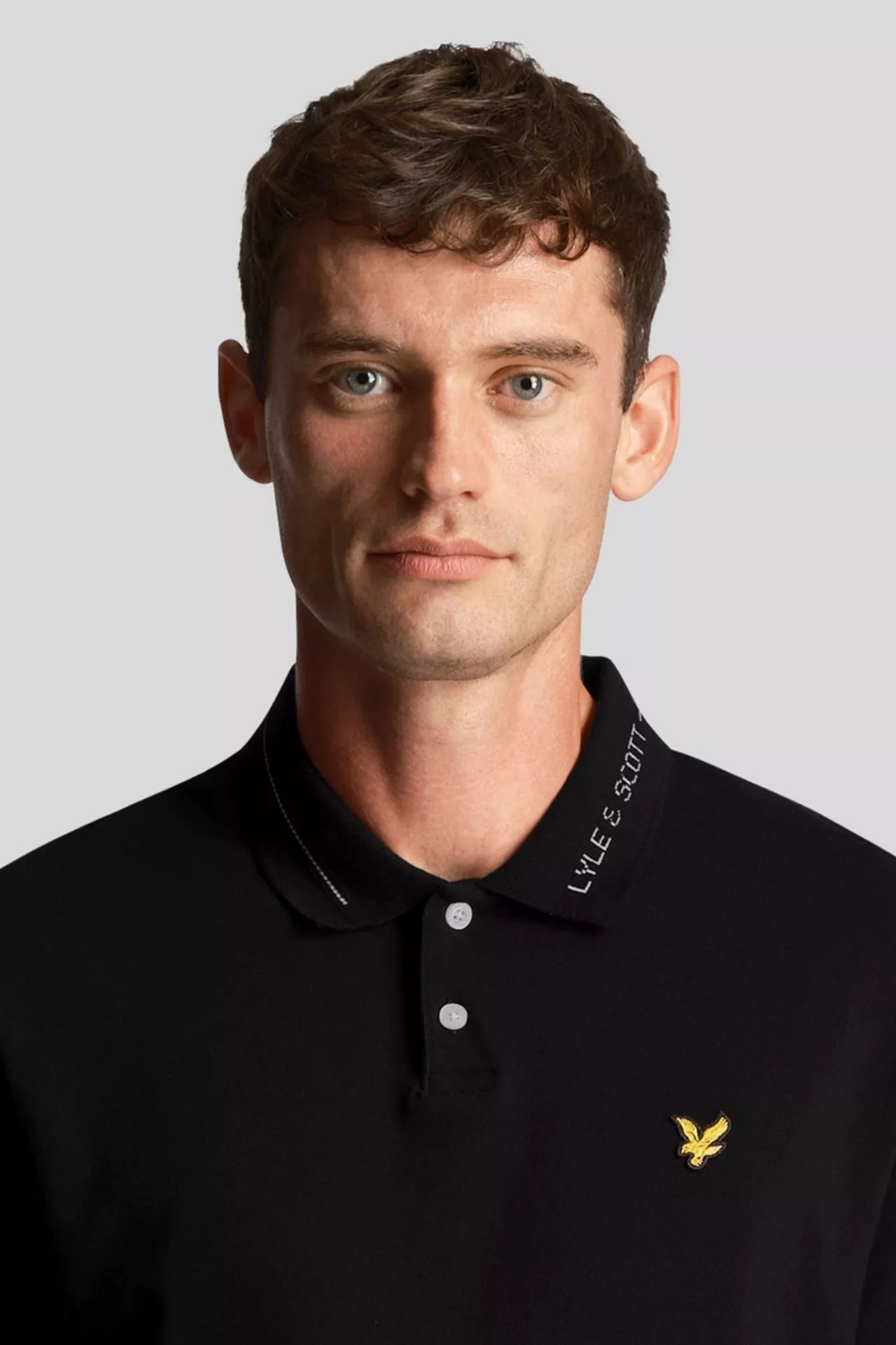 Lyle & Scott - Branded Ringer Polo Shirt Black