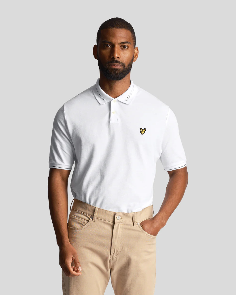 Lyle & Scott - Branded Ringer Polo Shirt White