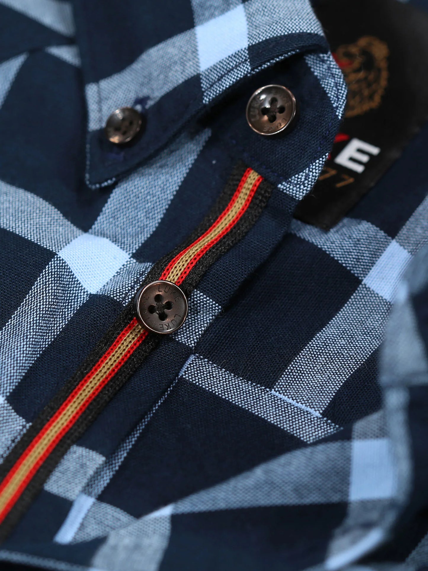 Luke 1977 - Cambridge S/S Shirt Dark Navy / Sky