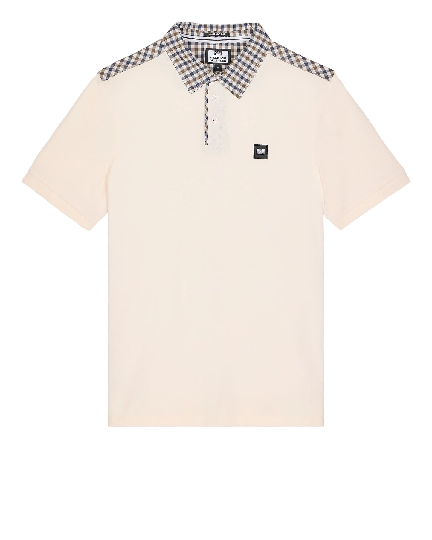 Weekend Offender - Costa Mid Check Polo Shirt Alabaster