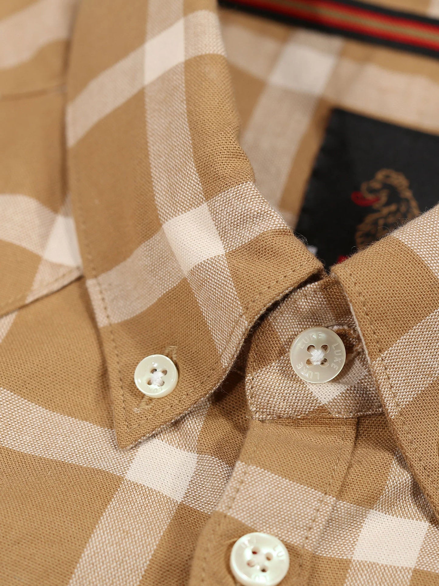 Luke 1977 - Cambridge S/S Shirt Caramel / Ecru