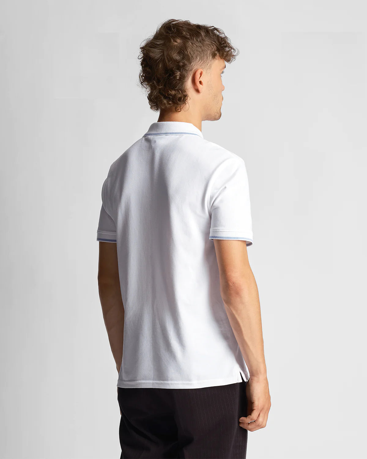 Lyle & Scott - Tipped Polo Shirt White / Light Blue