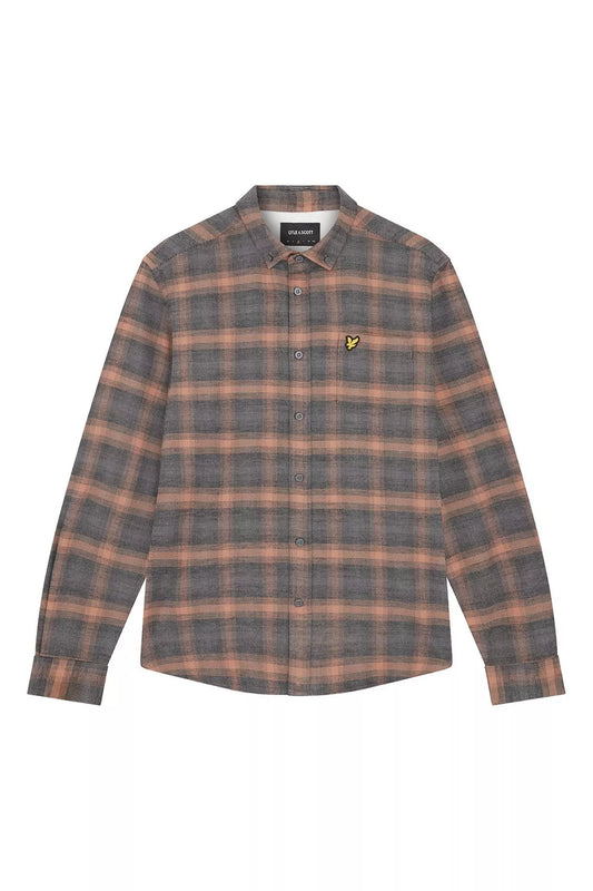 Lyle & Scott - Button Down Check Shirt Jet Black