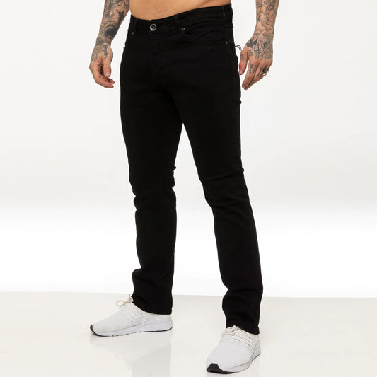 Enzo - EZ359 Black Regular Straight Fit Jean