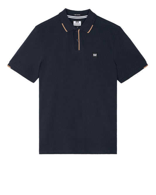 Weekend Offender - Rivas Polo Shirt Navy / Cognac Brown