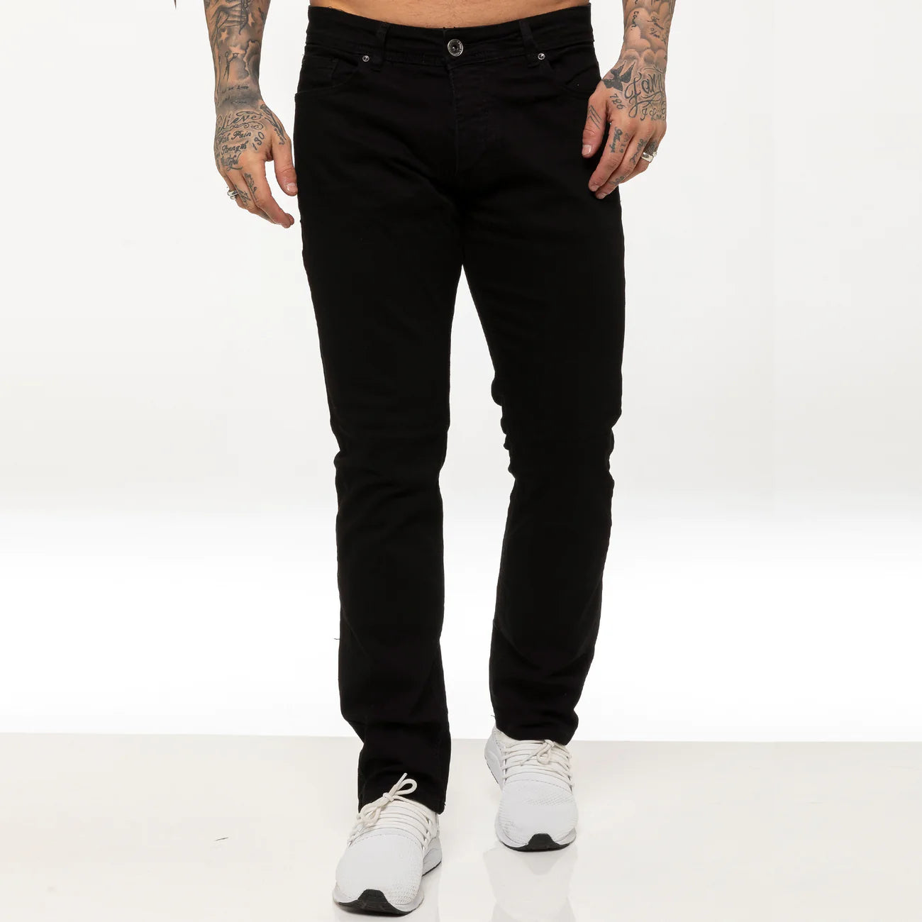 Enzo - EZ359 Black Regular Straight Fit Jean