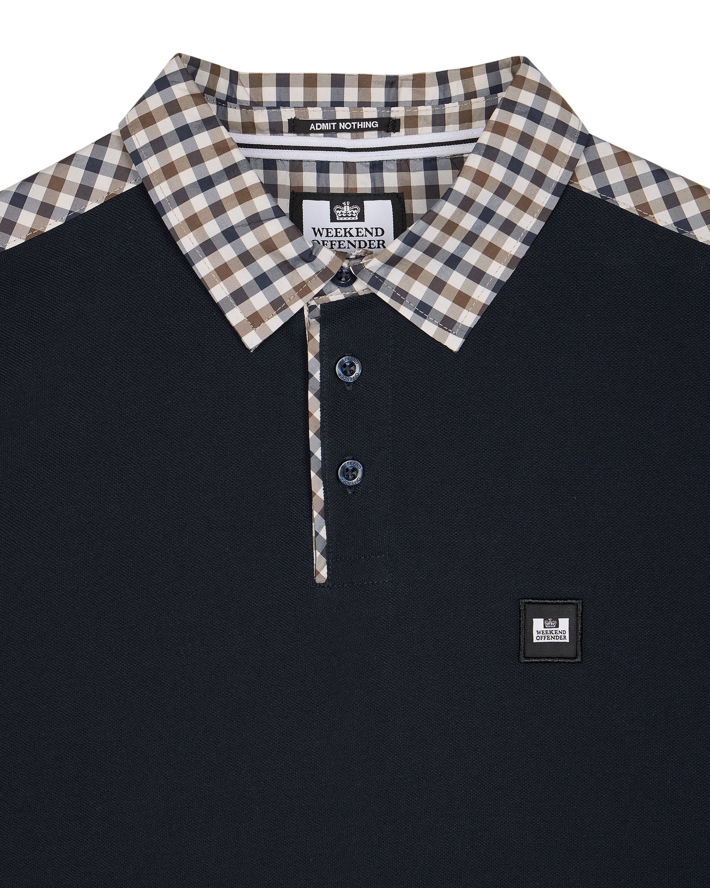 Weekend Offender - Costa Mid Check Polo Shirt Navy