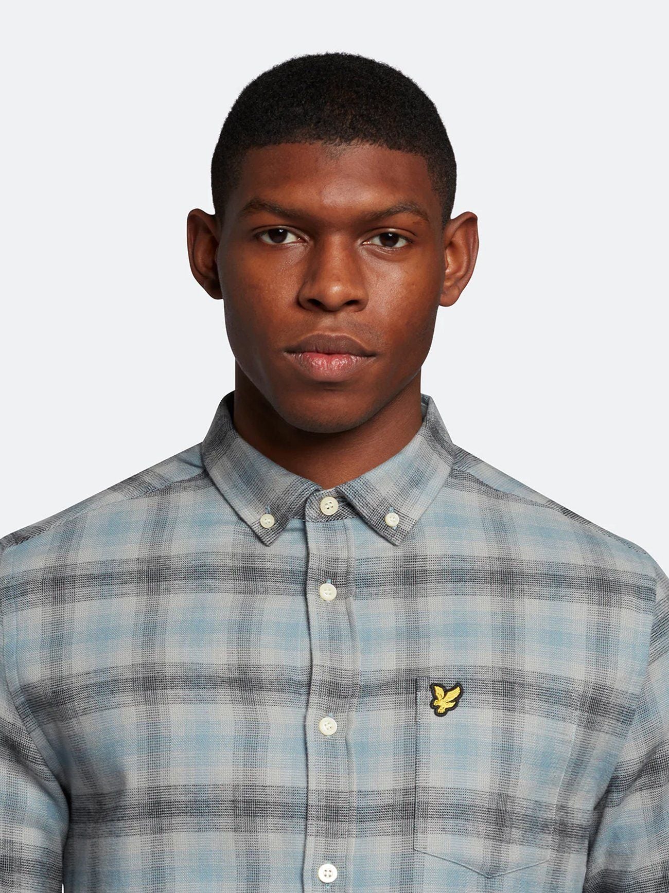 Lyle & Scott - Button Down Check Shirt Cool Grey