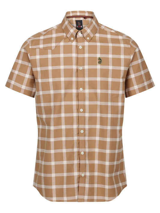 Luke 1977 - Cambridge S/S Shirt Caramel / Ecru