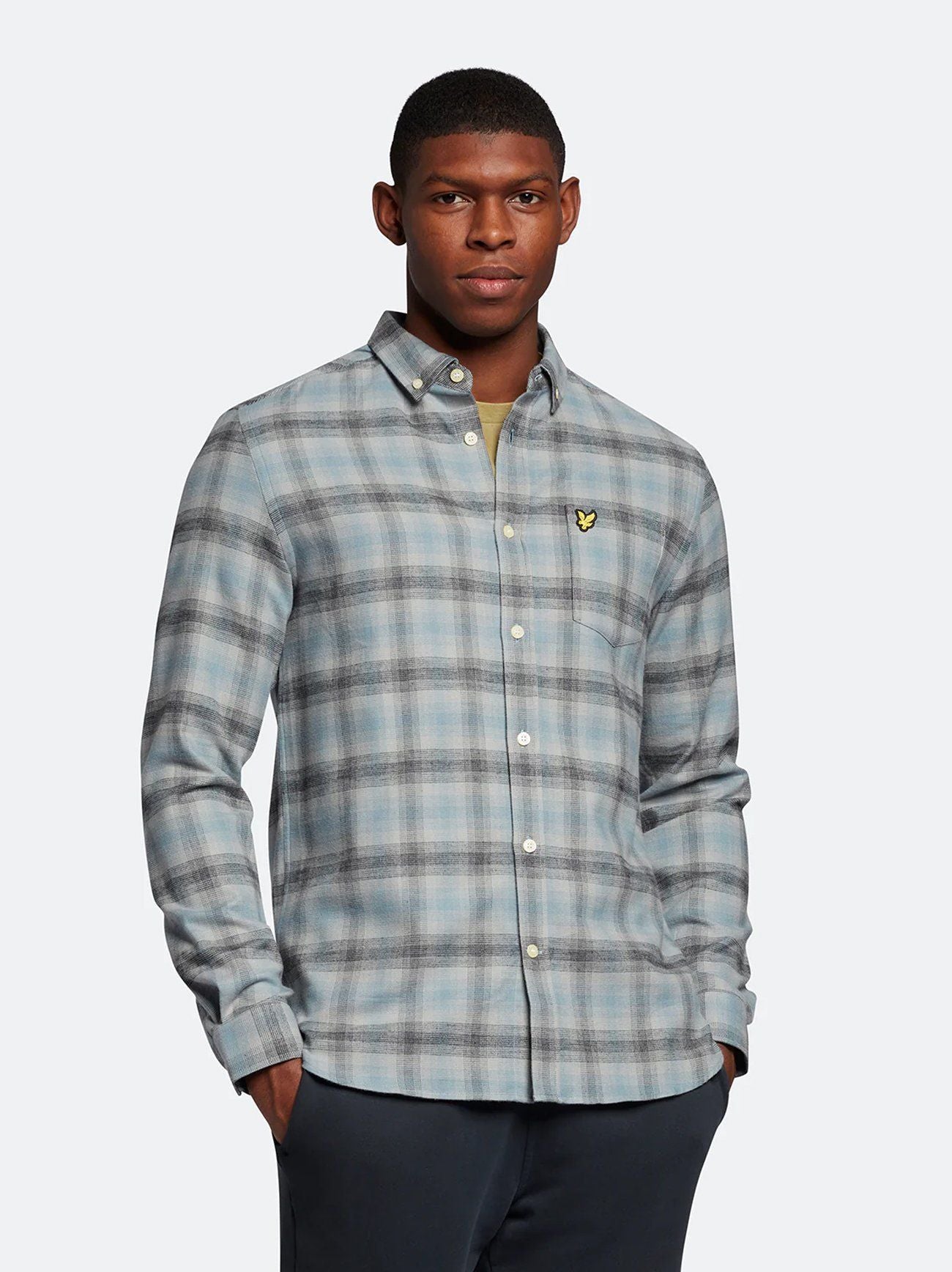 Lyle & Scott - Button Down Check Shirt Cool Grey