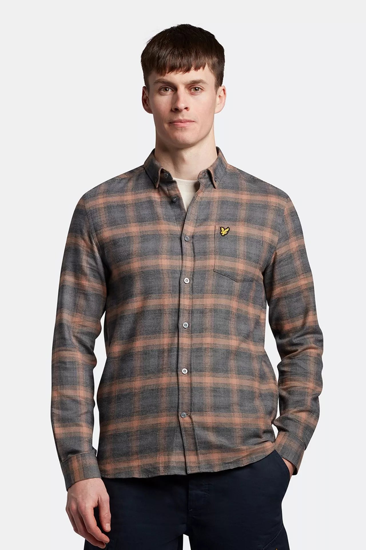 Lyle & Scott - Button Down Check Shirt Jet Black