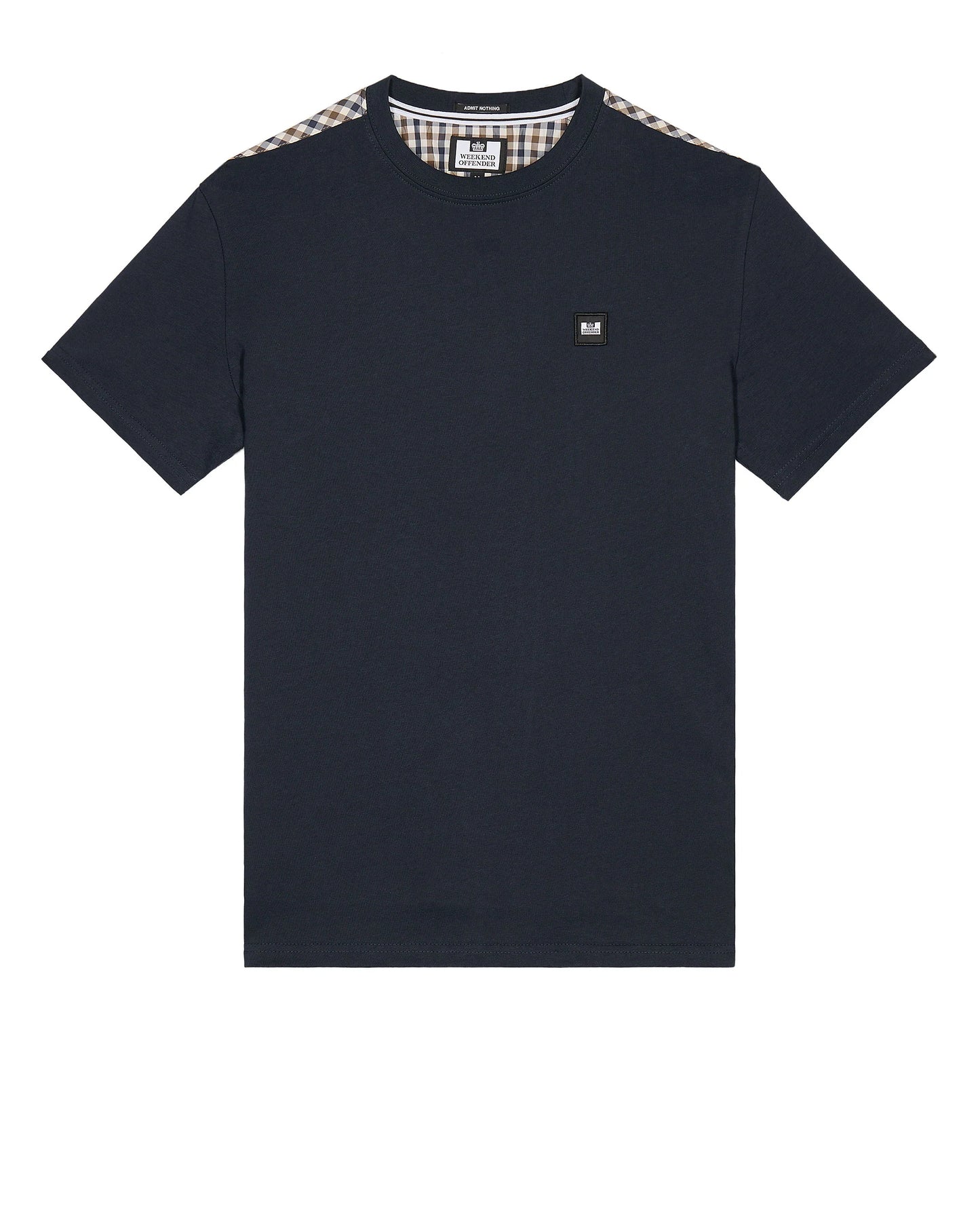 Weekend Offender - Diaz T-Shirt Navy Housecheck