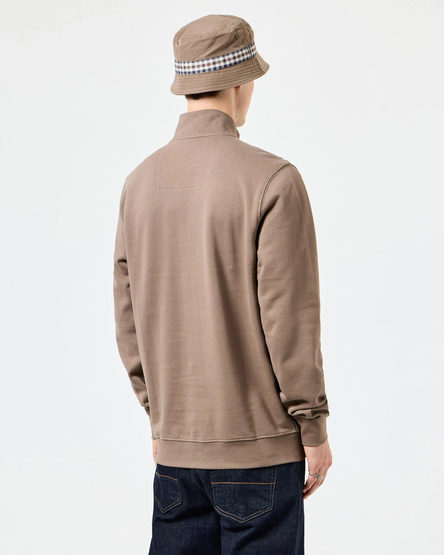 Weekend Offender - Matisa 1/4 Zip Jumper Mocha Brown