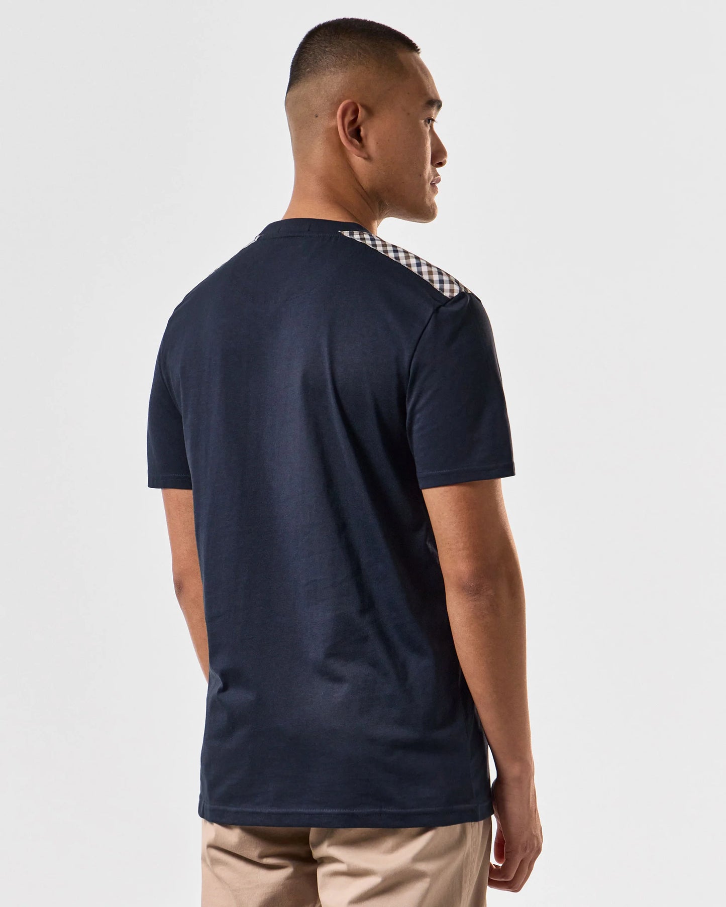 Weekend Offender - Diaz T-Shirt Navy Housecheck