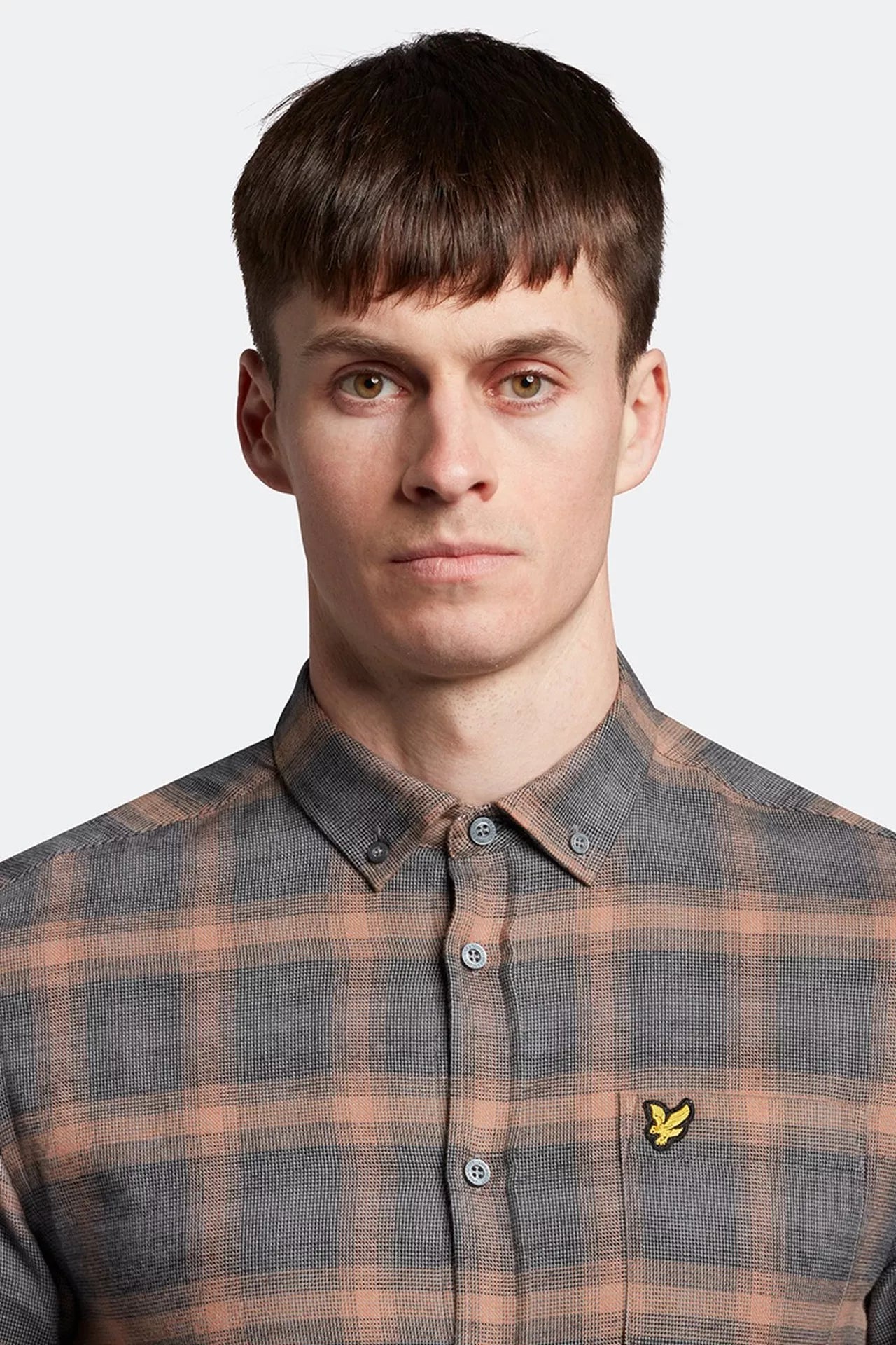 Lyle & Scott - Button Down Check Shirt Jet Black