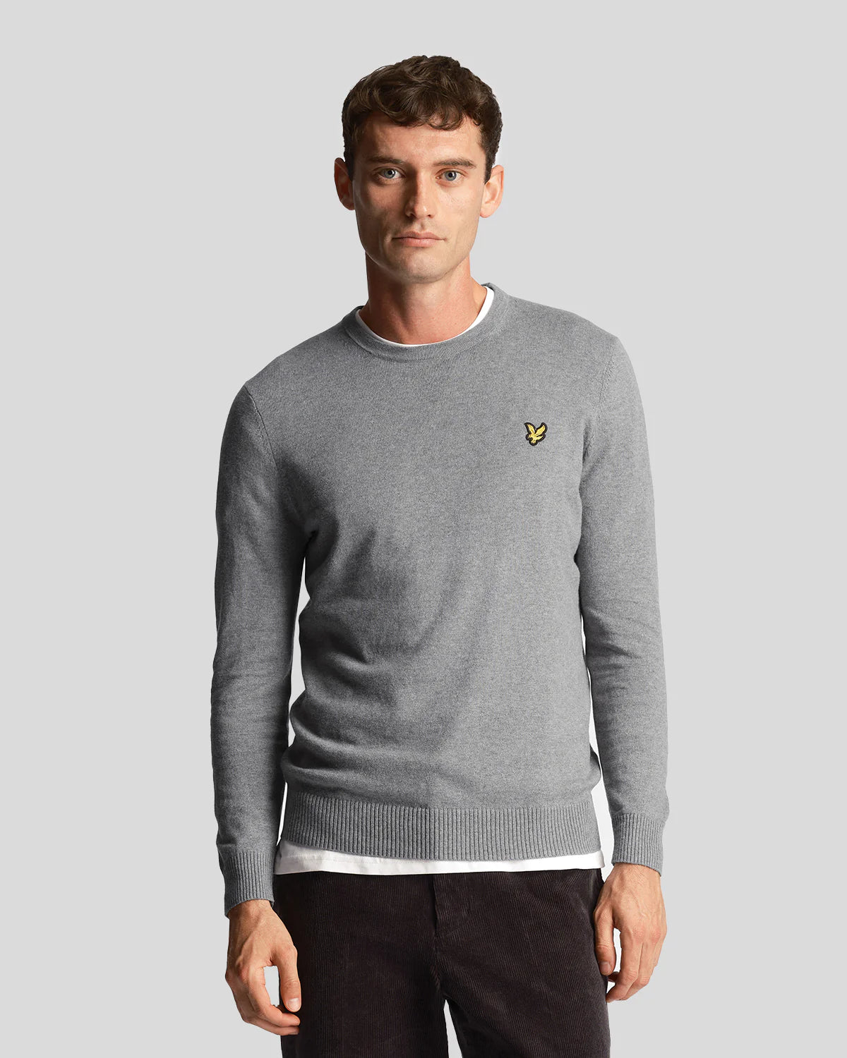 Lyle & Scott - Cotton Merino Jumper Mid Grey Marl