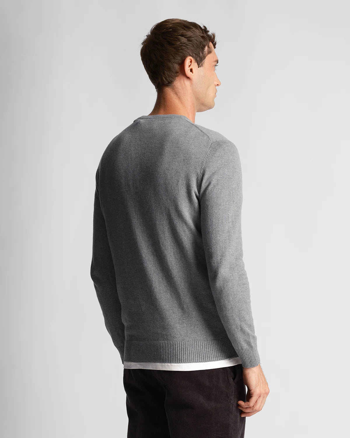 Lyle & Scott - Cotton Merino Jumper Mid Grey Marl