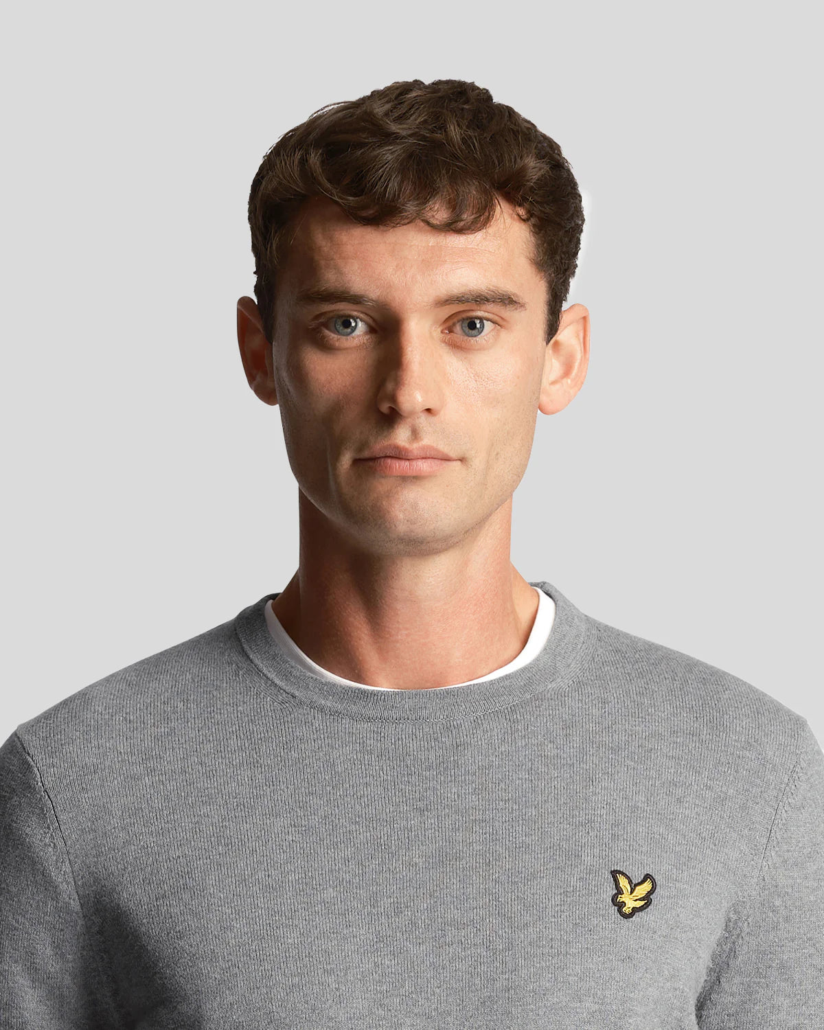 Lyle & Scott - Cotton Merino Jumper Mid Grey Marl