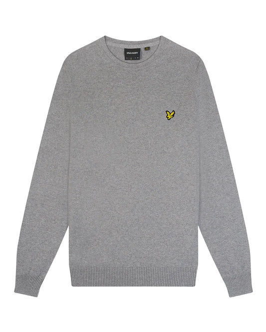 Lyle & Scott - Cotton Merino Jumper Mid Grey Marl