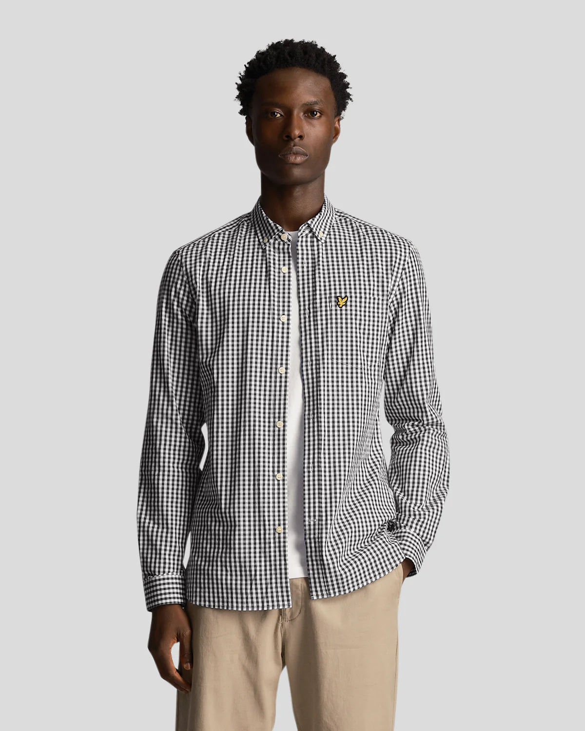 Lyle & Scott - L/S Gingham Shirt Navy / White