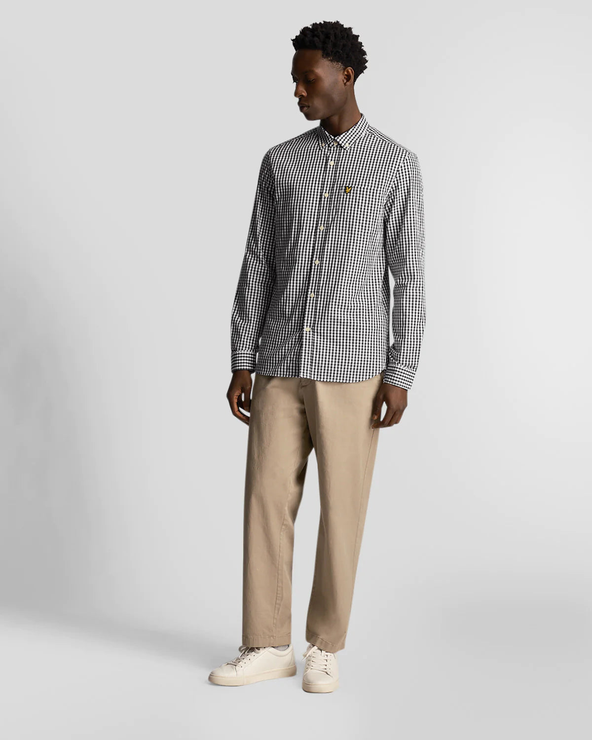 Lyle & Scott - L/S Gingham Shirt Navy / White