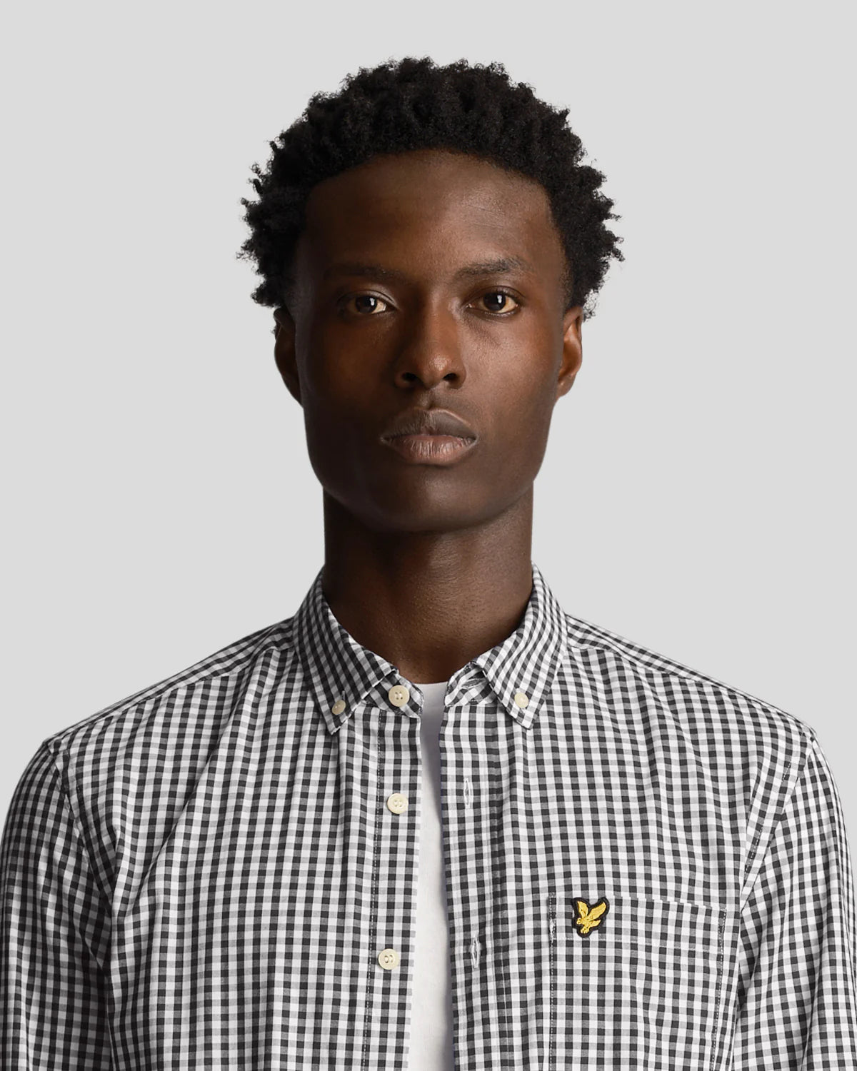 Lyle & Scott - L/S Gingham Shirt Navy / White
