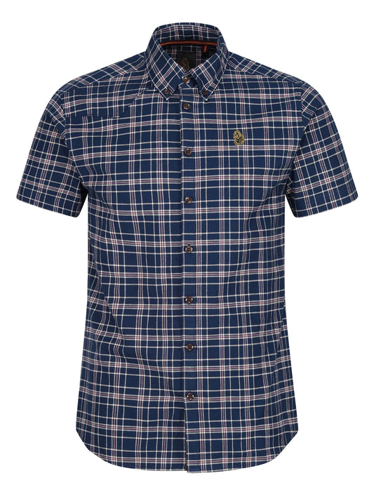 Luke 1977 - Cambridge S/S Shirt Dark Navy Mix