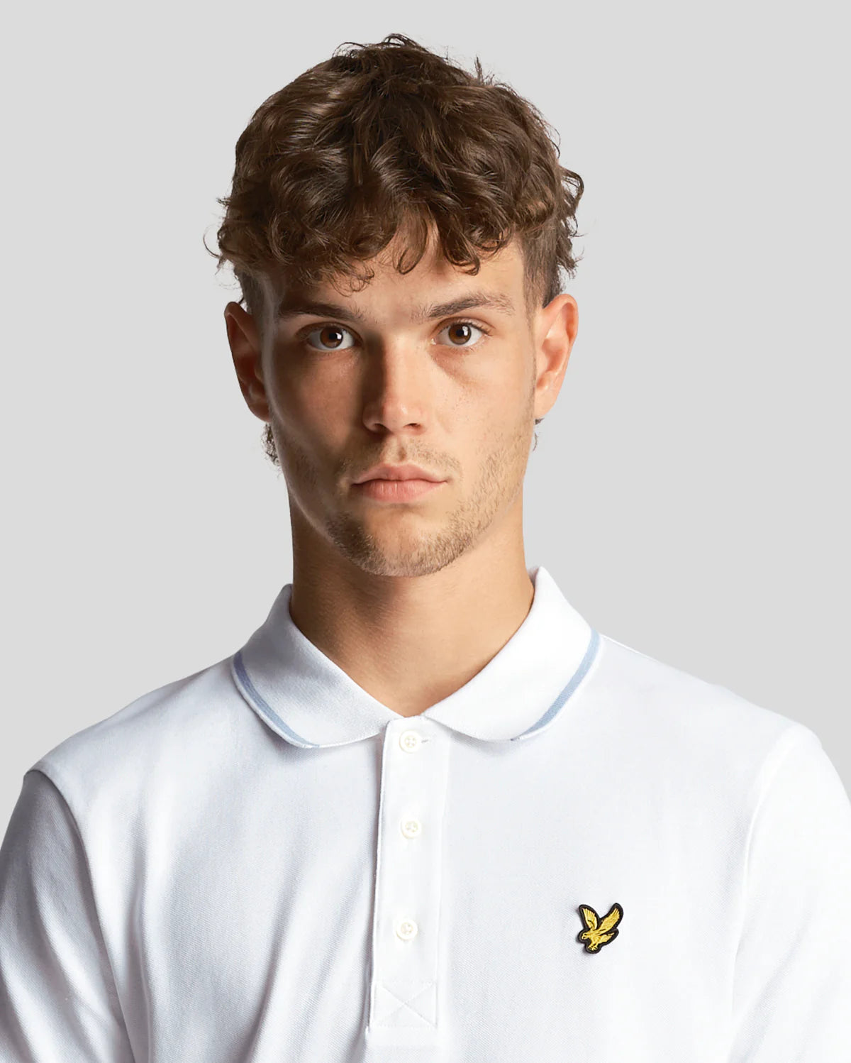 Lyle & Scott - Tipped Polo Shirt White / Light Blue